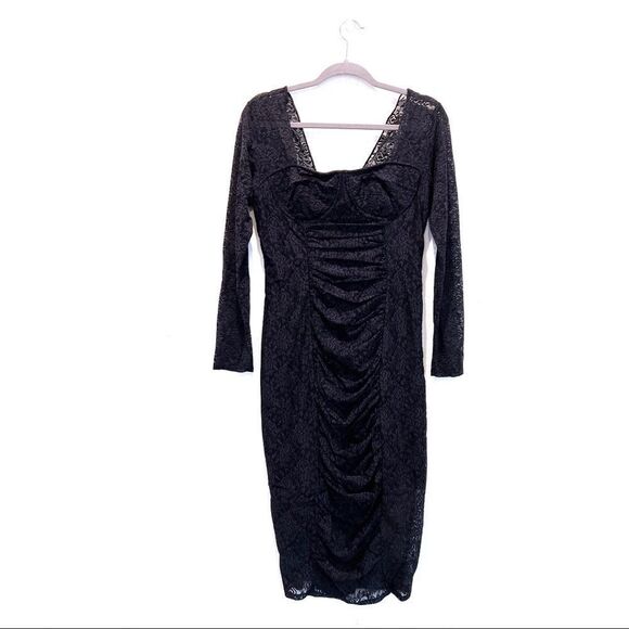 JONATHAN SIMKHAI STANDARD Ruched Long Sleeve Dress size L - Picture 5 of 11